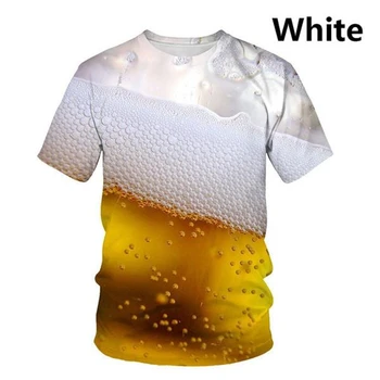 Мъжка тениска Cool Бира с 3D принтом, ризи с къси ръкави, ежедневни лятна градинска дрехи, детски блузи, дамски дрехи