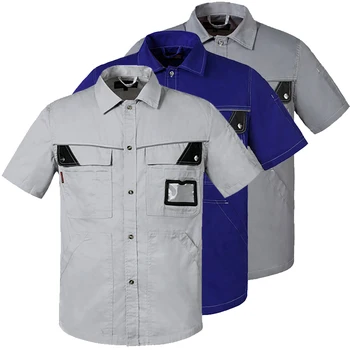 Мъжка тениска за цех, работна риза за мъже-механици със светлоотразителни ивици, облекла за работници-механика