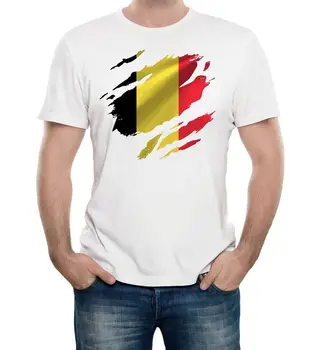 Мъжка тениска с порванным флага на Белгия, отборът на Брюксел по футбол