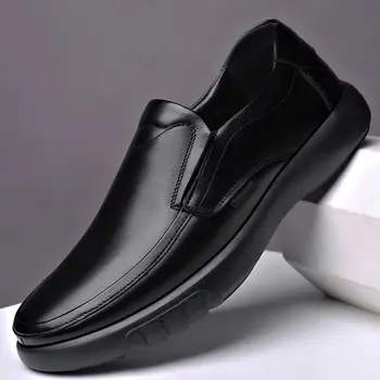 Мъжки кожени обувки, черна и Удобна мека подметка, пролет-есен, най-добрият човек, Мъжки бизнес официалната нескользящая дрехи, ежедневни обувки, Обувки