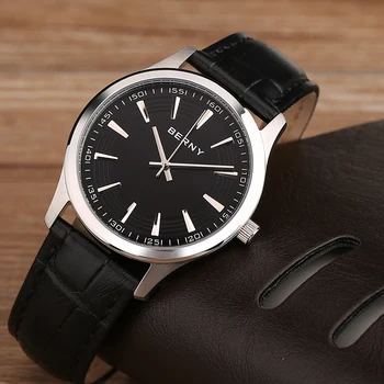 Мъжки часовник Berny Ултра-Лек Корпус от неръждаема стомана със защита от надраскване, Кристални лещи, прости и ежедневни Бизнес мъжки часовник 30ATM
