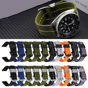 Найлонов ремък за Amazfit GTR/GTS 46 мм 42 мм Смарт часовници Samsung Seiko Обтегач от неръждаема стомана Метален пръстен 18/20/22/ каишка 24 мм