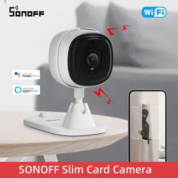 Нова SONOFF CAM Slim WiFi камера за сигурност за smart home 1080P HD с аларма за движение, двустранен аудиосвязь за Алекса Google Assistant