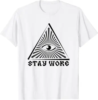 НОВА ЛИМИТИРОВАННАЯ тениска с символ на Pyramid Third Eye Illuminati Stay Woke