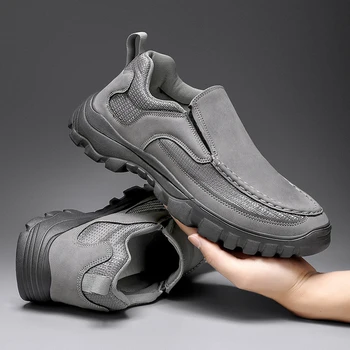 Нови мъжки бизнес кожени обувки на мека замшевой подметка, удобни спортни обувки One Step, нескользящая, дишаща