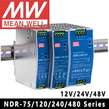 Оригинален промишлен източник на захранване Mean Well серия NDR-75 meanwell DC 12V 24V 48V 75W с един изход
