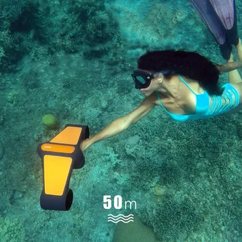 Подводен скутер с 2 скорости за свободното гмуркане, усилвател за гмуркане с шнорхел, съвместим симулатор за плуване Go Pro (оранжев)