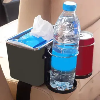 Поставка за чаши с чекмедже за съхранение на Мултифункционална поставка за чаши за вода за съхраняване на хартиени кърпички в колата С подстаканником за автомобилни джаджи За