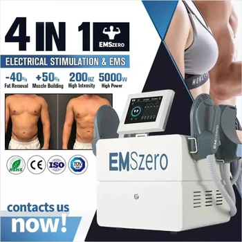 Преносим апарат DLS-EMSLIM с 4 дръжки EMSzero Капацитет 6000 Вата, за стимулация на мускулите, изгарянето на мазнините, електромагнитна корекция и красота