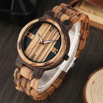 Реколта уникални мъжки ръчен часовник с дървени гривната, сгъваема закопчалка от неръждаема стомана, каишка от масивна дървесина, ежедневни стилен мъжки часовник