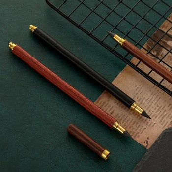 Ретро Дървен молив за писане, без мастило, Канцеларски пособия за деца, ученици, Инструменти за рисуване, ученически пособия