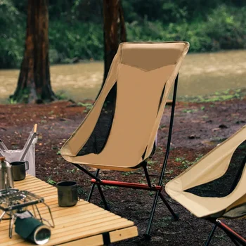 Сгъваем стол от ултра-леки алуминиеви джанти, мултифункционален табуретка с четири ъгли, преносим стол с облегалка, уреди за барбекю за плажната риболов