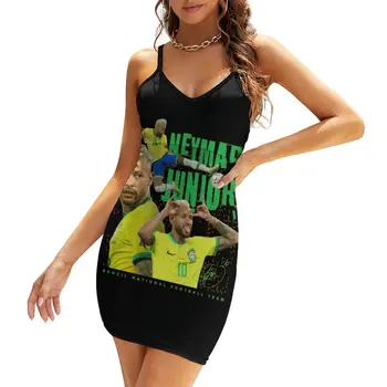 Секси бразилско рокля на бретелях Neymars И Da Silvas Jr., Женствена рокля-прашка, хумор, ваканция, женствена рокля с джапанки, ежедневни графика
