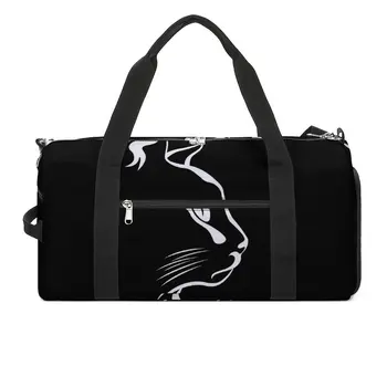 Спортни чанти с котешка глава, Сладък багаж с животни, спортни сакове, аксесоари за фитнес, цветни чанти, мъжки дизайнерски преносима чанта за фитнес