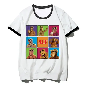 Тениска Алф, дамски градинска дрехи, лятна тениска Y2K, дизайнерски графична облекло в стил харадзюку за момичета