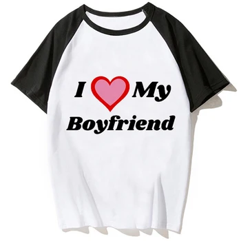 тениски i Love My Гадже на Приятелка, дамски дизайнерски тениски с мангой, дамски градинска облекло 2000-те, дрехи с комиксами
