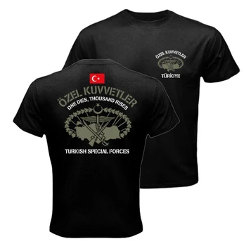 Турски удрям Özel Kuvvetler Бордо Барети Bordo Bereliler Тениска от 100% памук Кръгло деколте И къс ръкав Ежедневни Мъжки t-shirt