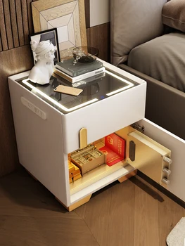 Умна нощно шкафче, сейф, вградена потребителска защита от кражба, модерна и минималистичная спалня, малка, луксозна и престижно малка