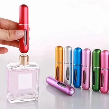 флакон за перезаправки парфюми с обем 5 ml, Преносим мини-буркан-спрей за еднократна употреба, Ароматни помпа, Празни Козметични контейнери, Спрей за инструменти за пътуване, Топли