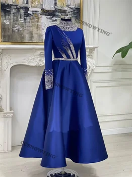 Царски син Сатен, Расшитый мъниста. → Мюсюлманската вечерна рокля с дълъг ръкав Ислямското женско вечерна рокля Арабия Dubai Robe De Soiree