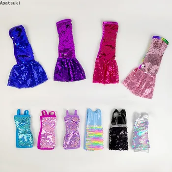 Цветна уникална рокля ръчна изработка с пайети за Барби кукли, костюми, официални тоалети за кукли 1/6 BJD, аксесоари за кукли, играчки със собствените си ръце