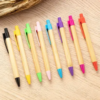 Цвят бамбук химикалка писалка Материал бамбуково дърво рекламни подарък писалка може да се отпечата лого многоцветен бамбук дръжка