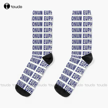 Чорапи Euphonium Blue Унисекс за възрастни, юноши и младежи, Персонални Потребителски 360 ° Цифров печат HD, висококачествен Коледен подарък