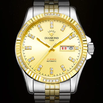 Шанхай Diamond Златни часовници Мъжки Луксозни автоматични часовника 40 мм Механични ръчни часовници най-добрата марка Класически часовници Почит на Ретро 1939 г.