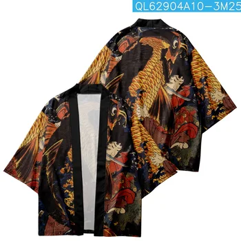 Японски Свободен жилетка За мъжете, костюм Самурай Хаори Юката, сако, Мъжко Кимоно, риза